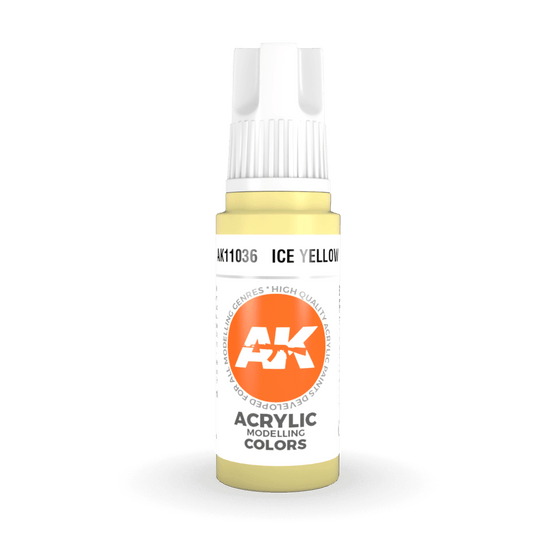 AK Interactive 3rd Generation acrylic paint Ice Yellow 17ml dropper bottle