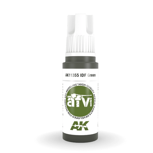 AK Interactive 3rd Generation acrylic paint IDF Green 17ml dropper bottle