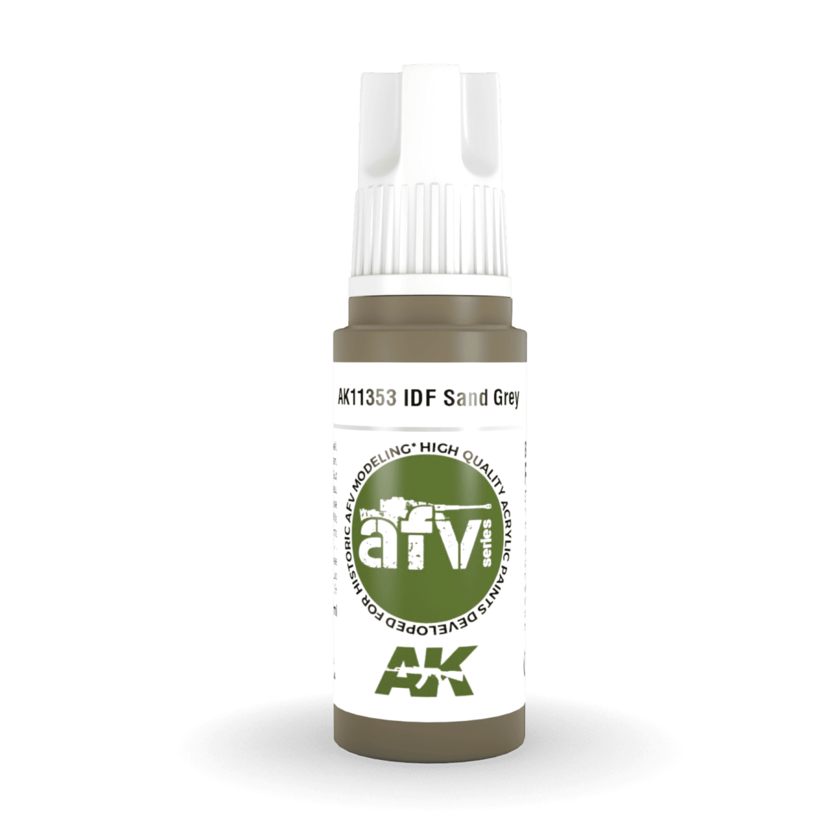 AK Interactive 3rd Generation acrylic paint IDF Sand Grey 1970s-1980s 17ml dropper bottle