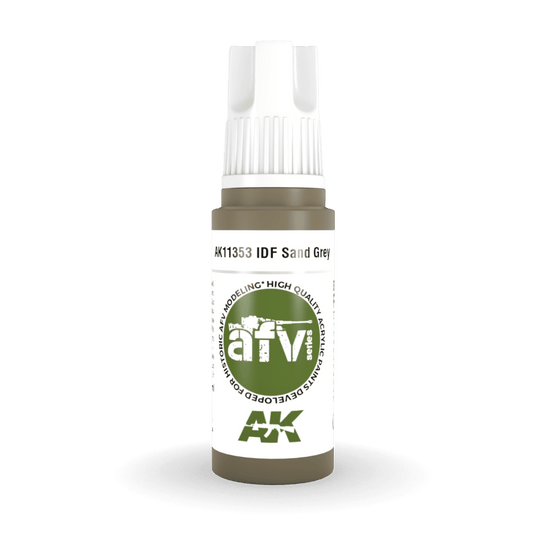 AK Interactive 3rd Generation acrylic paint IDF Sand Grey 1970s-1980s 17ml dropper bottle