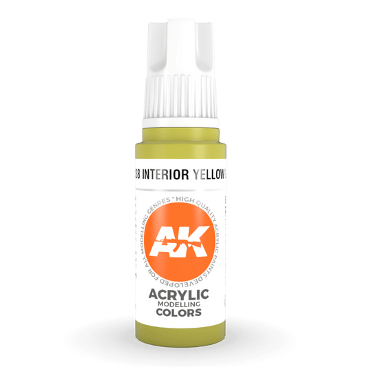 AK Interactive 3rd Generation acrylic paint Interior Yellow Green 17ml dropper bottle