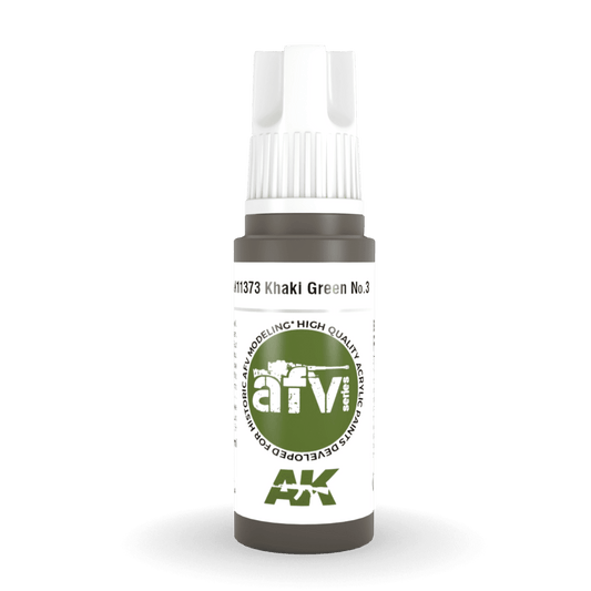 AK Interactive 3rd Generation acrylic paint Khaki Green Nº3 17ml dropper bottle