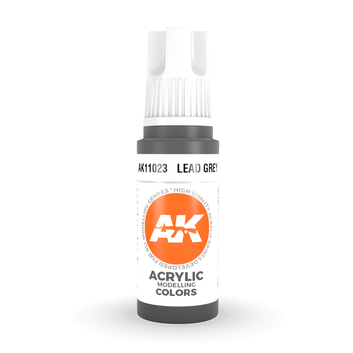 AK Interactive 3rd Generation acrylic paint Lead Grey 17ml dropper bottle