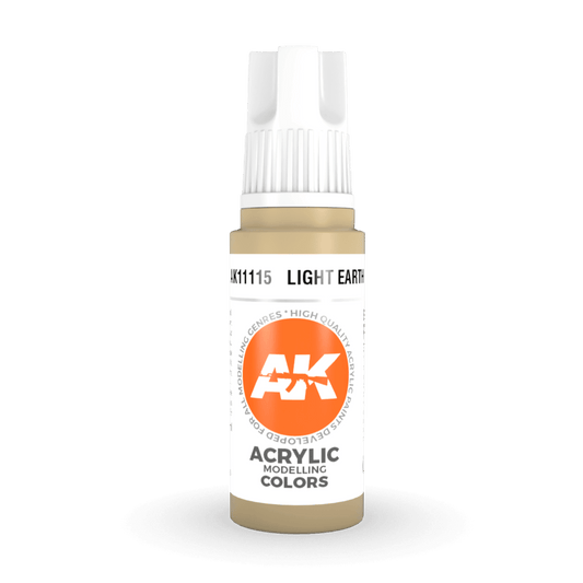 AK Interactive 3rd Generation acrylic paint Light Earth 17ml dropper bottle