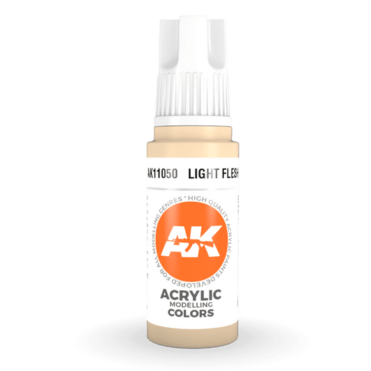 AK Interactive 3rd Generation acrylic paint Light Flesh 17ml dropper bottle
