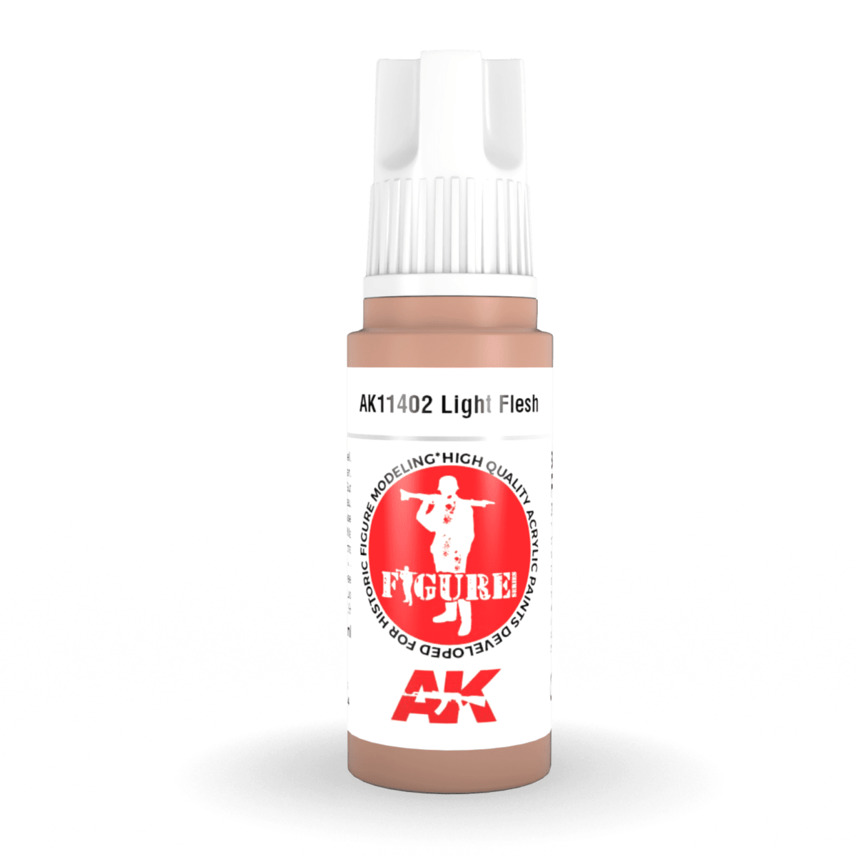 AK Interactive 3rd Generation acrylic paint Light Flesh 17ml dropper bottle
