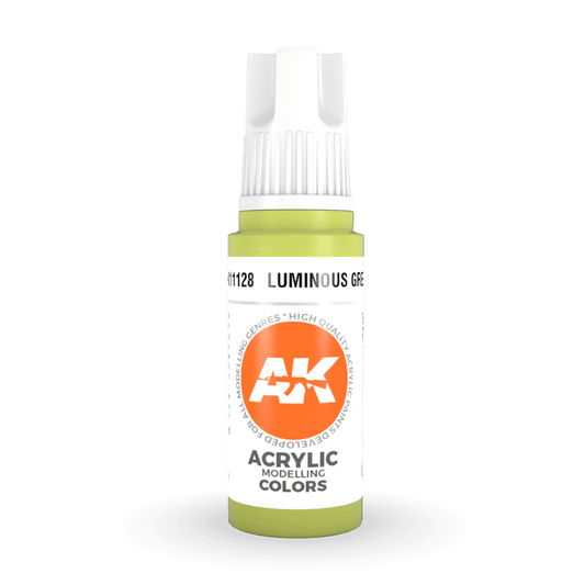 AK Interactive 3rd Generation acrylic paint Luminous Green 17ml dropper bottle