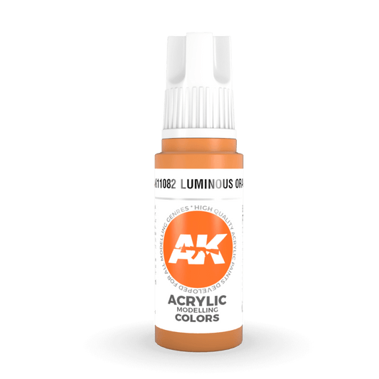 AK Interactive 3rd Generation acrylic paint Luminous Orange 17ml dropper bottle