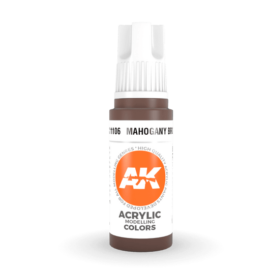 AK Interactive 3rd Generation acrylic paint Mahogany Brown 17ml dropper bottle