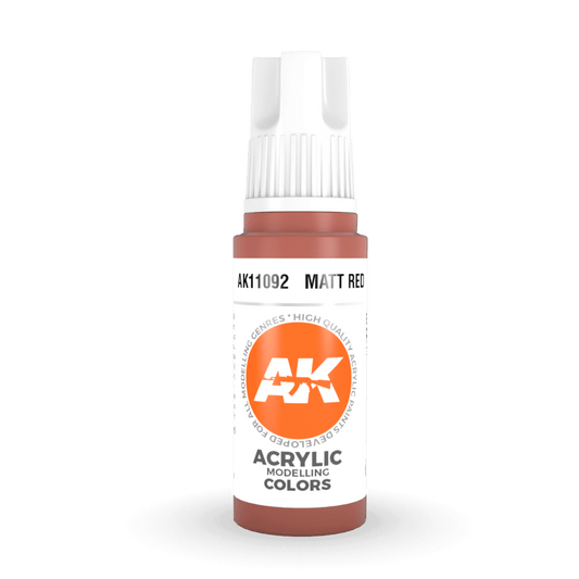 AK Interactive 3rd Generation acrylic paint Matt Red 17ml dropper bottle