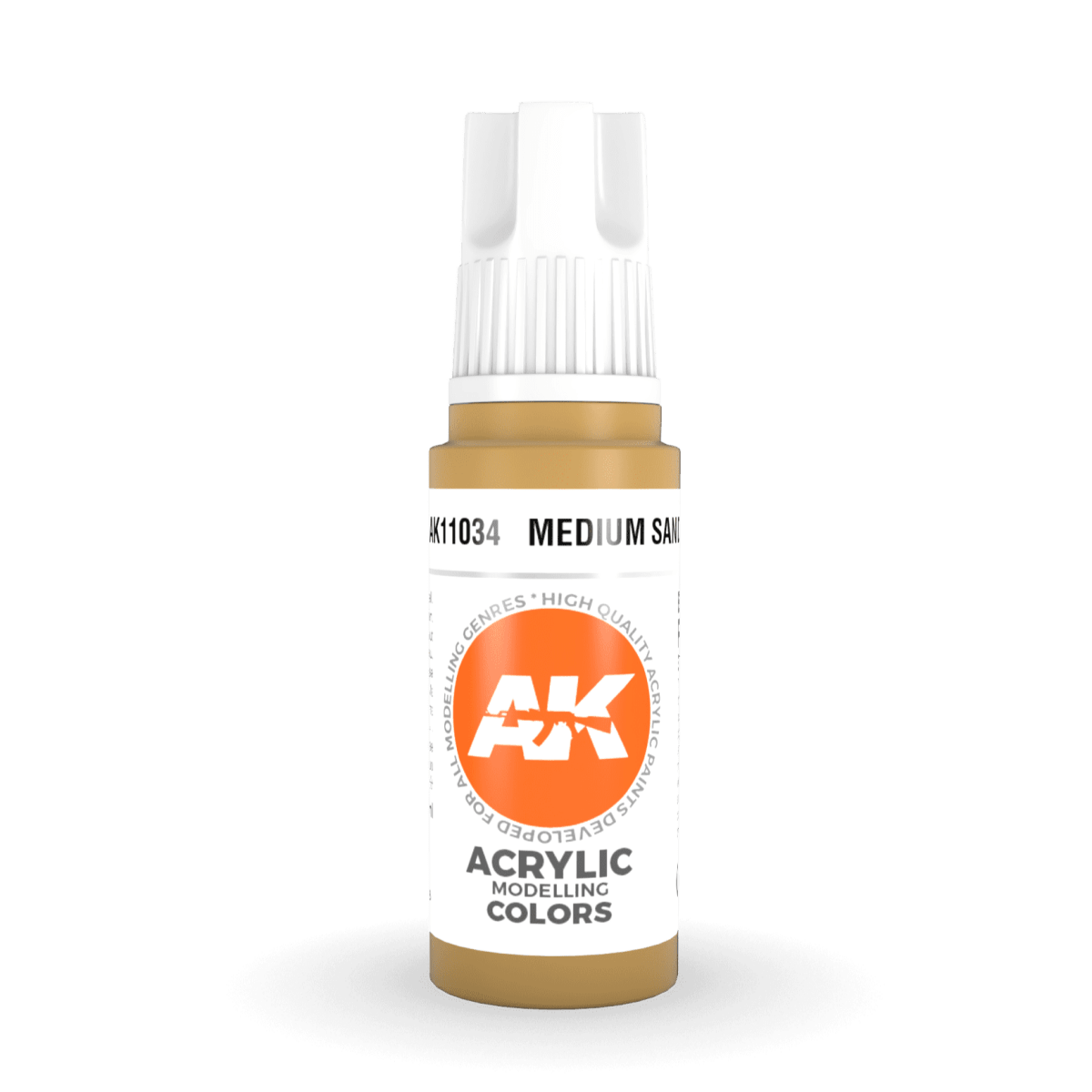 AK Interactive 3rd Generation acrylic paint Medium Sand 17ml dropper bottle