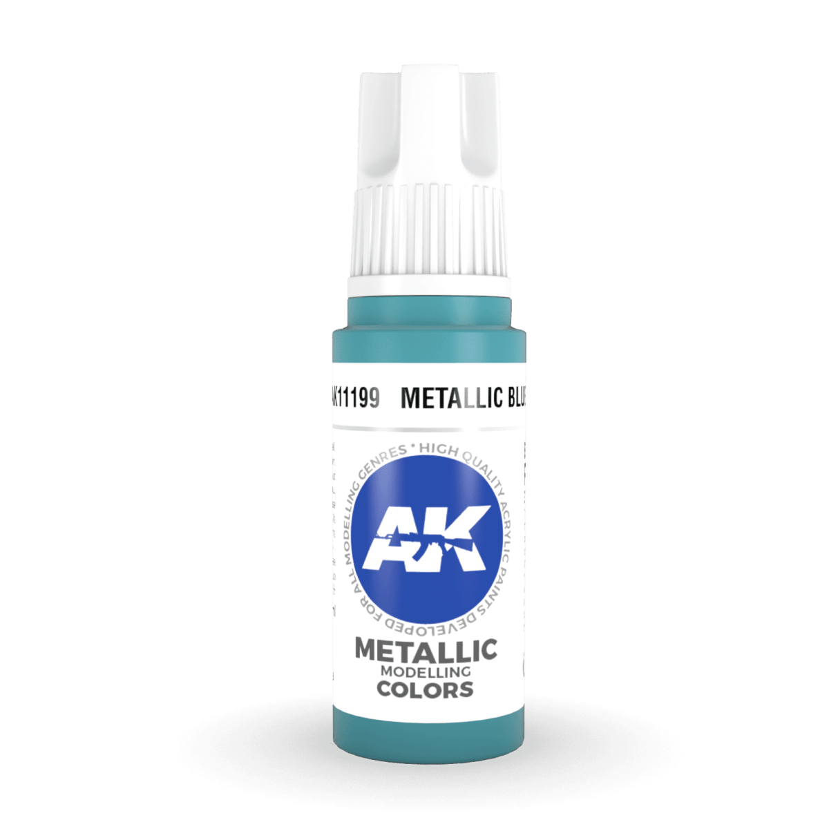 AK Interactive 3rd Generation acrylic paint Metallic Blue 17ml dropper bottle
