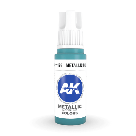 AK Interactive 3rd Generation acrylic paint Metallic Blue 17ml dropper bottle