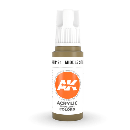 AK Interactive 3rd Generation acrylic paint Middle Stone 17ml dropper bottle