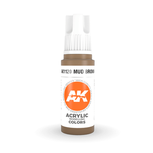 AK Interactive 3rd Generation acrylic paint Mud Brown 17ml dropper bottle
