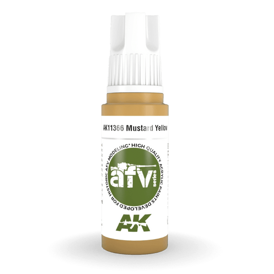 AK Interactive 3rd Generation acrylic paint Mustard Yellow 17ml dropper bottle