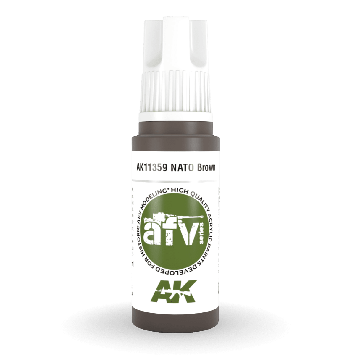 AK Interactive 3rd Generation acrylic paint NATO Brown 17ml dropper bottle