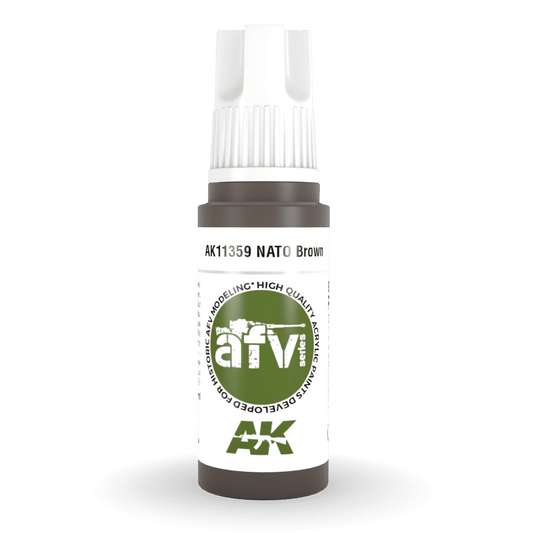 AK Interactive 3rd Generation acrylic paint NATO Brown 17ml dropper bottle