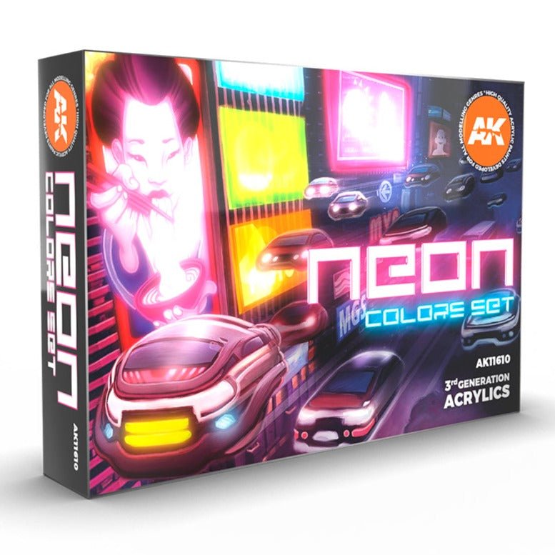 AK Interactive 3rd Generation acrylic paint set Neon Colors Set