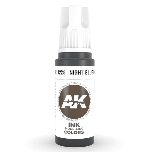 AK Interactive 3rd Generation acrylic paint Night Blue INK 17ml dropper bottle