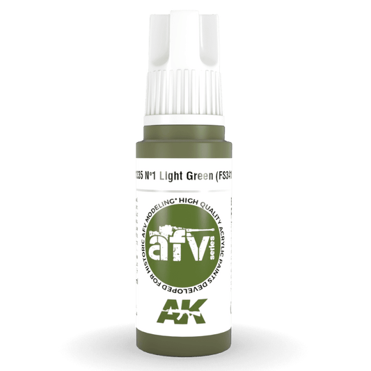 AK Interactive 3rd Generation acrylic paint Nº1 Light Green (FS34151) 17ml dropper bottle