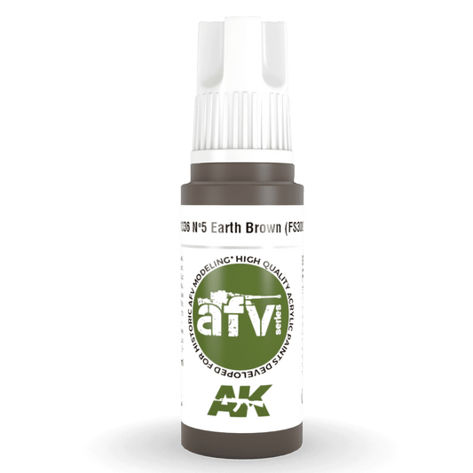AK Interactive 3rd Generation acrylic paint Nº5 Earth Brown (FS30099) 17ml dropper bottle