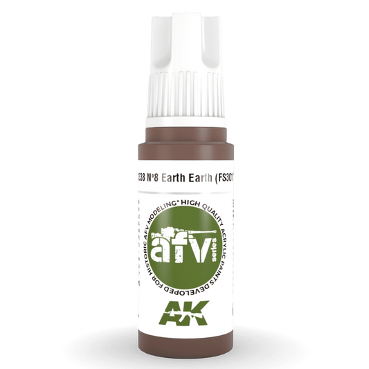 AK Interactive 3rd Generation acrylic paint Nº8 Earth Red (FS30117) 17ml dropper bottle