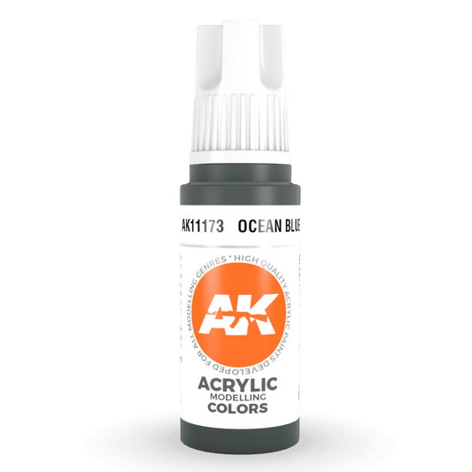 AK Interactive 3rd Generation acrylic paint Ocean Blue 17ml dropper bottle