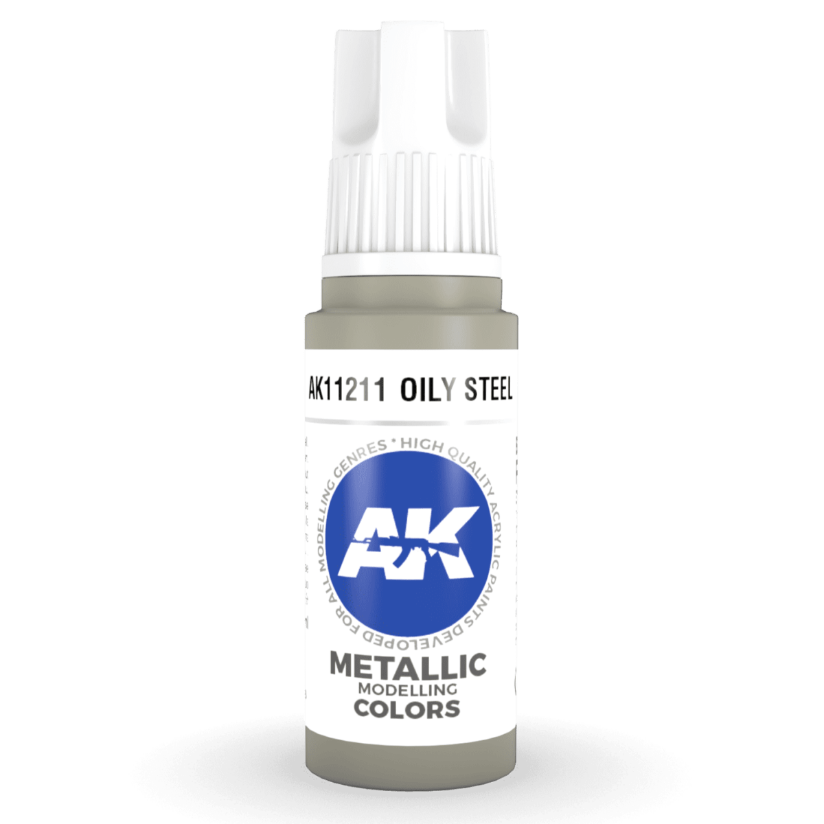 AK Interactive 3rd Generation acrylic paint Oily Steel 17ml dropper bottle