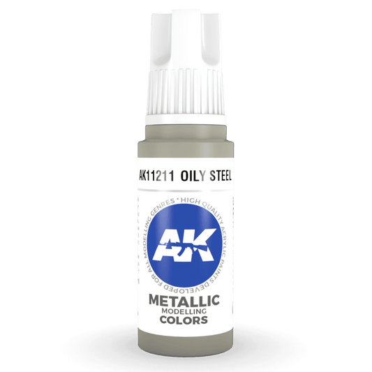 AK Interactive 3rd Generation acrylic paint Oily Steel 17ml dropper bottle