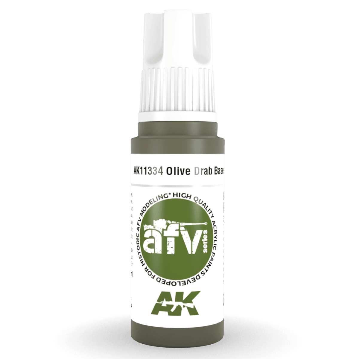 AK Interactive 3rd Generation acrylic paint Olive Drab Base 17ml dropper bottle