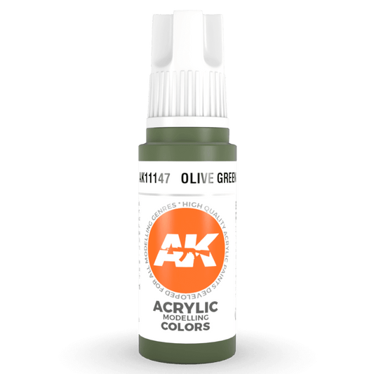 AK Interactive 3rd Generation acrylic paint Olive Green 17ml dropper bottle