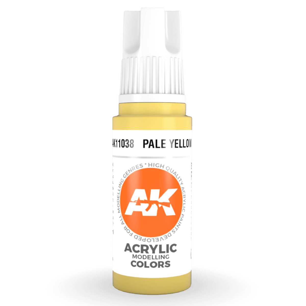 AK Interactive 3rd Generation acrylic paint Pale Yellow 17ml dropper bottle