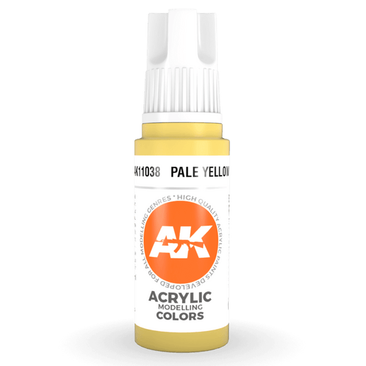 AK Interactive 3rd Generation acrylic paint Pale Yellow 17ml dropper bottle