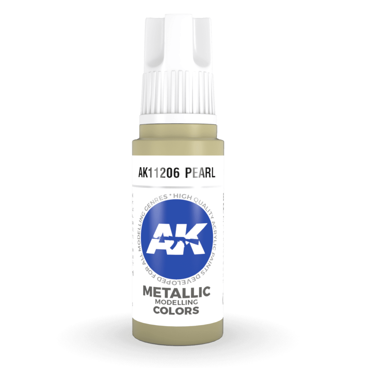 AK Interactive 3rd Generation acrylic paint Pearl 17ml dropper bottle