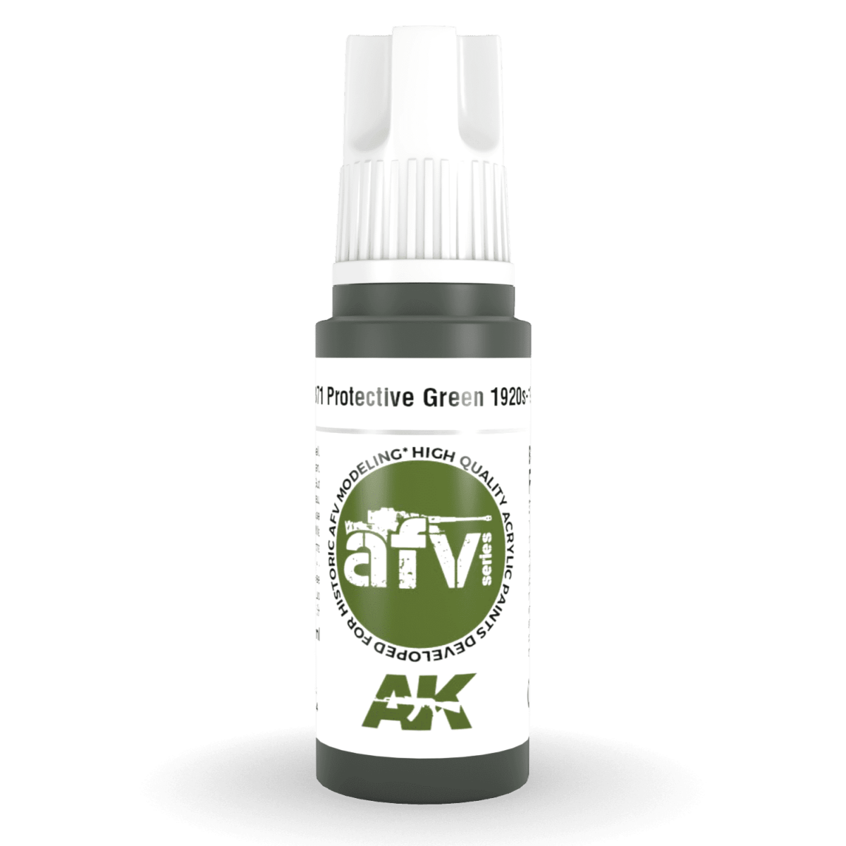 AK Interactive 3rd Generation acrylic paint Protective Green 1920s-1930s 17ml dropper bottle