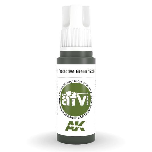 AK Interactive 3rd Generation acrylic paint Protective Green 1920s-1930s 17ml dropper bottle