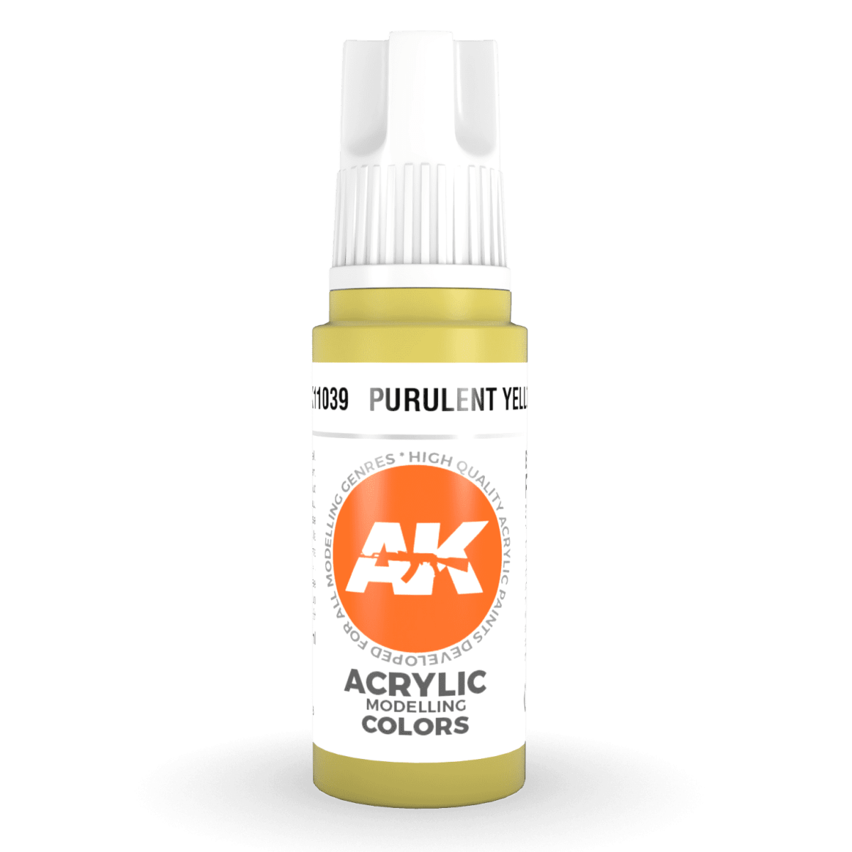 AK Interactive 3rd Generation acrylic paint Purulent Yellow 17ml dropper bottle