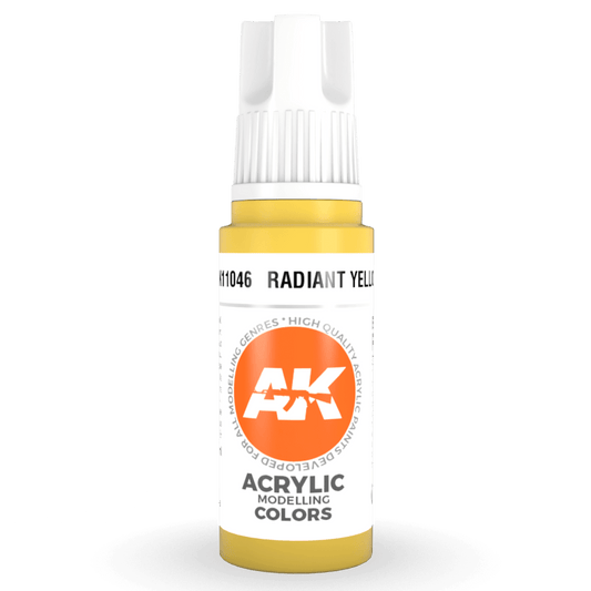 AK Interactive 3rd Generation acrylic paint Radiant Yellow 17ml dropper bottle