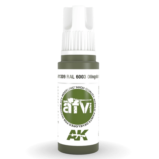AK Interactive 3rd Generation acrylic paint RAL 6003 Olivegrün opt.1 17ml dropper bottle