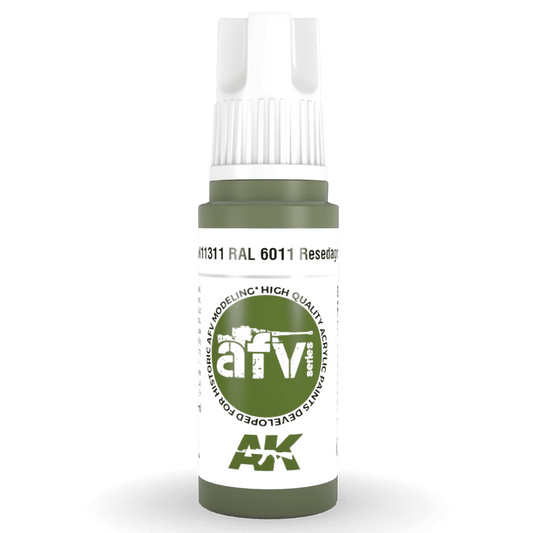 AK Interactive 3rd Generation acrylic paint RAL 6011 Resedagrün 17ml dropper bottle