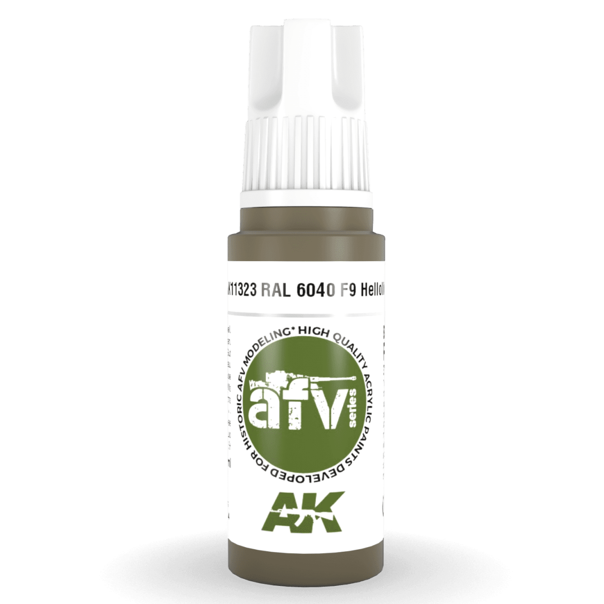AK Interactive 3rd Generation acrylic paint RAL 6040 F9 Helloliv 17ml dropper bottle
