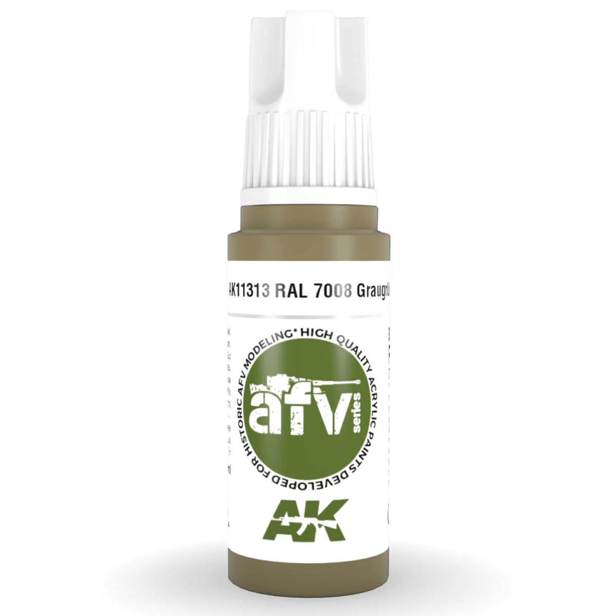 AK Interactive 3rd Generation acrylic paint RAL 7008 Graugrün 17ml dropper bottle