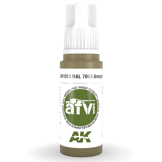 AK Interactive 3rd Generation acrylic paint RAL 7008 Graugrün 17ml dropper bottle