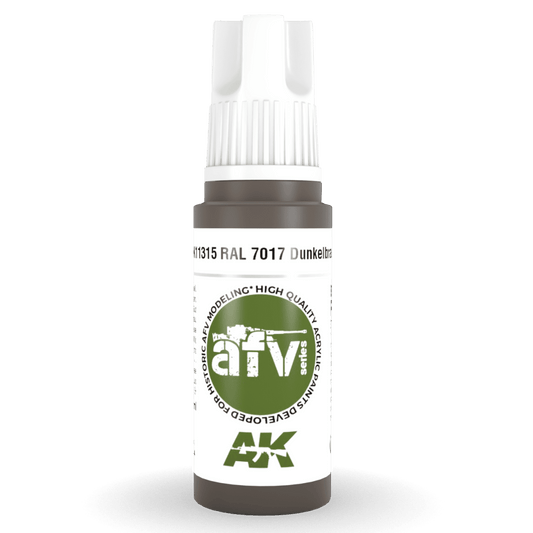 AK Interactive 3rd Generation acrylic paint RAL 7017 Dunkelbraun 17ml dropper bottle