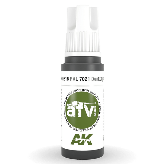 AK Interactive 3rd Generation acrylic paint RAL 7021 Dunkelgrau 17ml dropper bottle