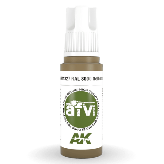 AK Interactive 3rd Generation acrylic paint RAL 8000 Gelbbraun 17ml dropper bottle