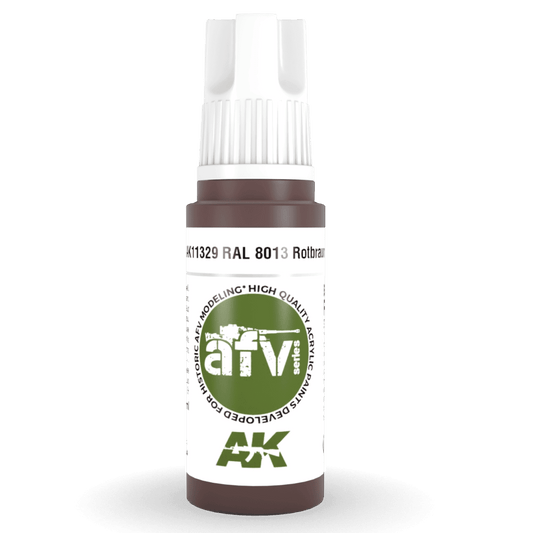AK Interactive 3rd Generation acrylic paint RAL 8013 Rotbraun 17ml dropper bottle