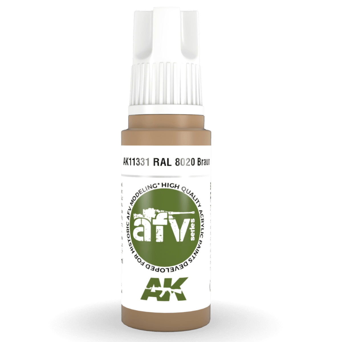 AK Interactive 3rd Generation acrylic paint RAL 8020 Braun 17ml dropper bottle