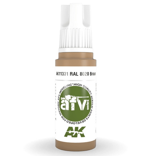 AK Interactive 3rd Generation acrylic paint RAL 8020 Braun 17ml dropper bottle